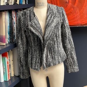 CAbi🔥🔥🔥black and white herringbone jacket NWOT